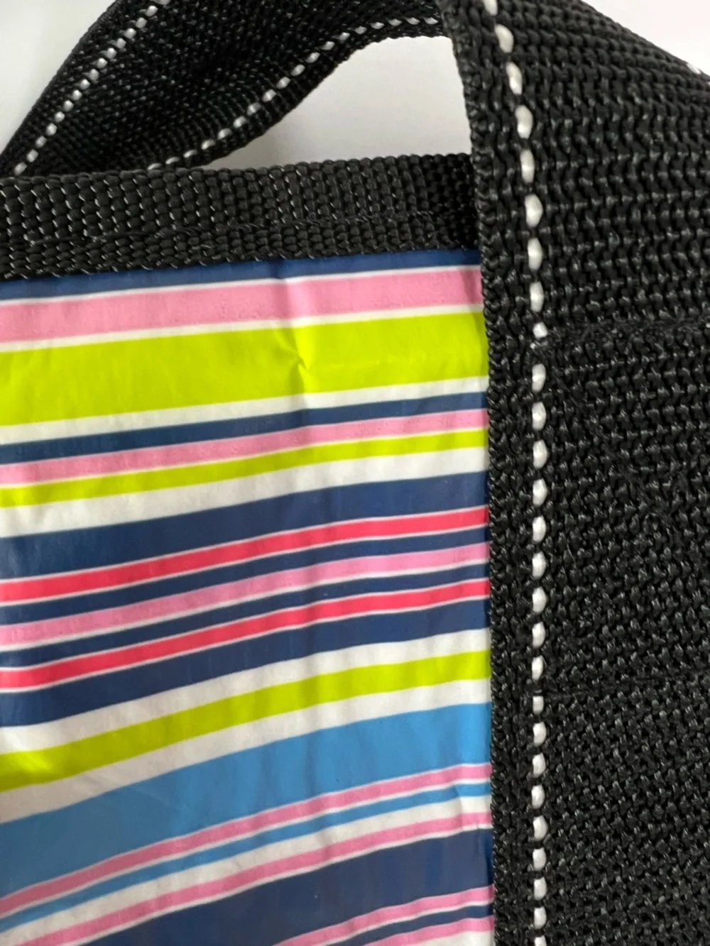Scout Tote Bag‎ striped zipper closure Wipe Clean material beachbag Shopping